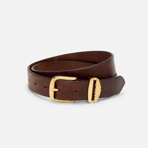 Aureum Genuine Leather & 24k Gold Plated Hardware Belt NWT